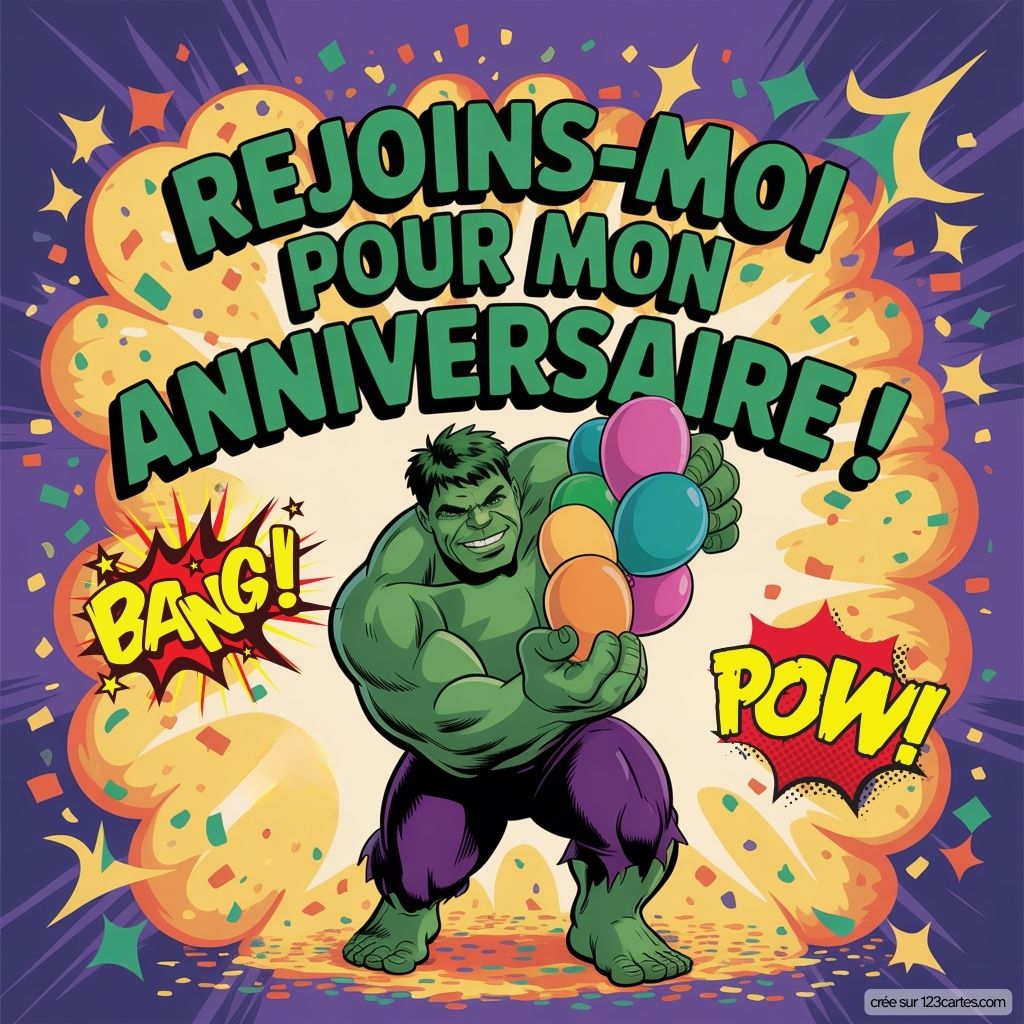 Invitation Anniversaire Virtuelle Hulk