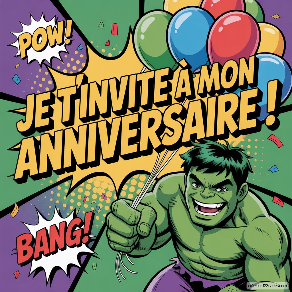 Invitation Hulk Gratuite