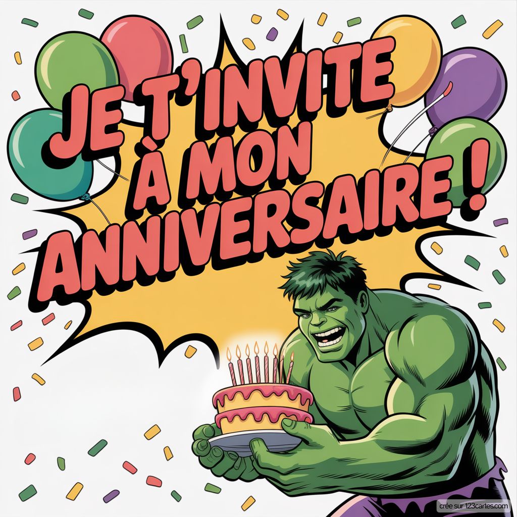 Invitation Hulk Virtuelle Gratuite