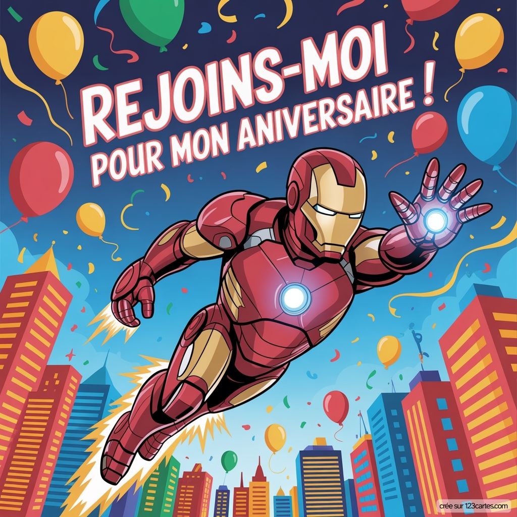 Carte D Invitation Anniversaire Iron Man