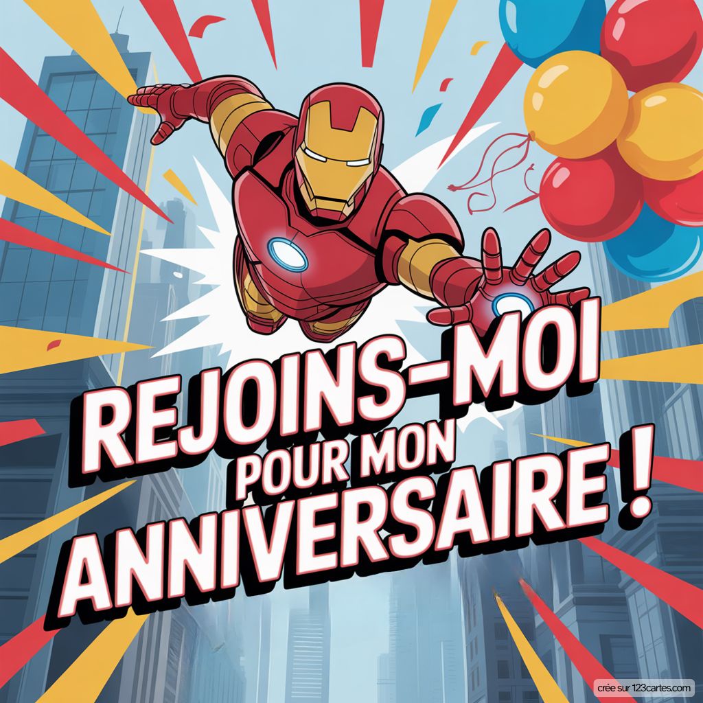 Iron Man Carte Invitation Anniversaire