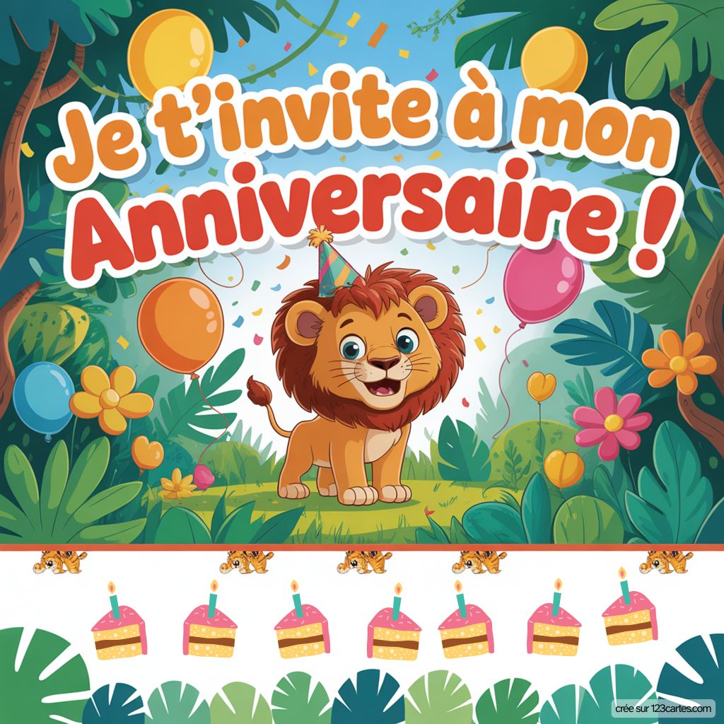 Carte Invitation Anniversaire Jungle Gratuite
