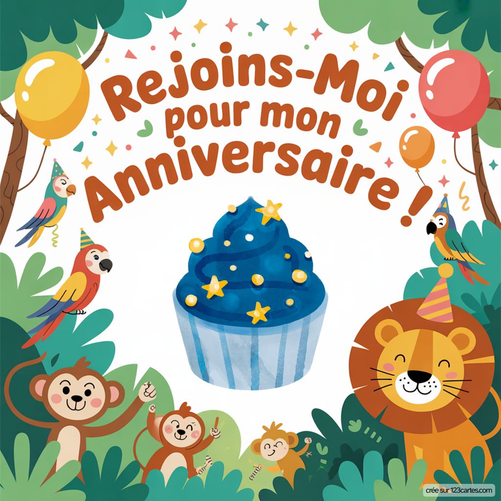 Carte Invitation Anniversaire Jungle Virtuelle