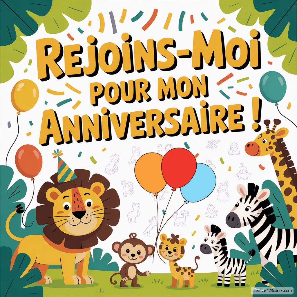 Invitation Anniversaire Virtuelle Jungle Gratuite