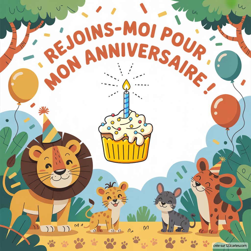 Jungle Carte Invitation Anniversaire