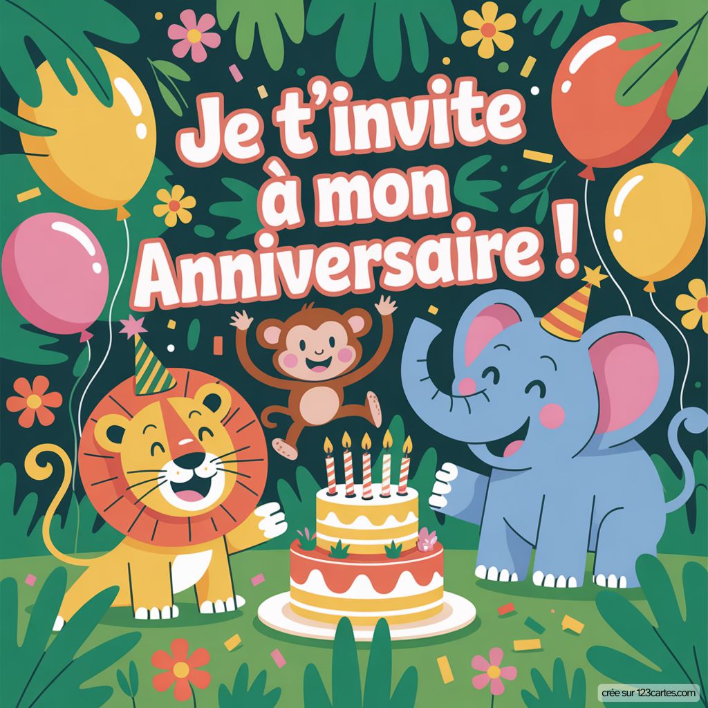 Jungle Invitation Anniversaire Gratuite
