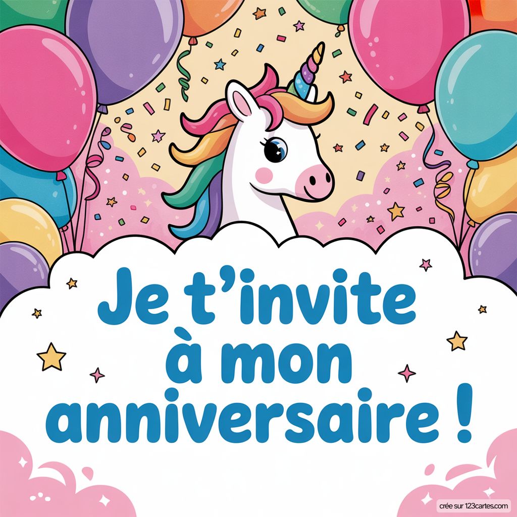 Licorne Invitation Virtuelle