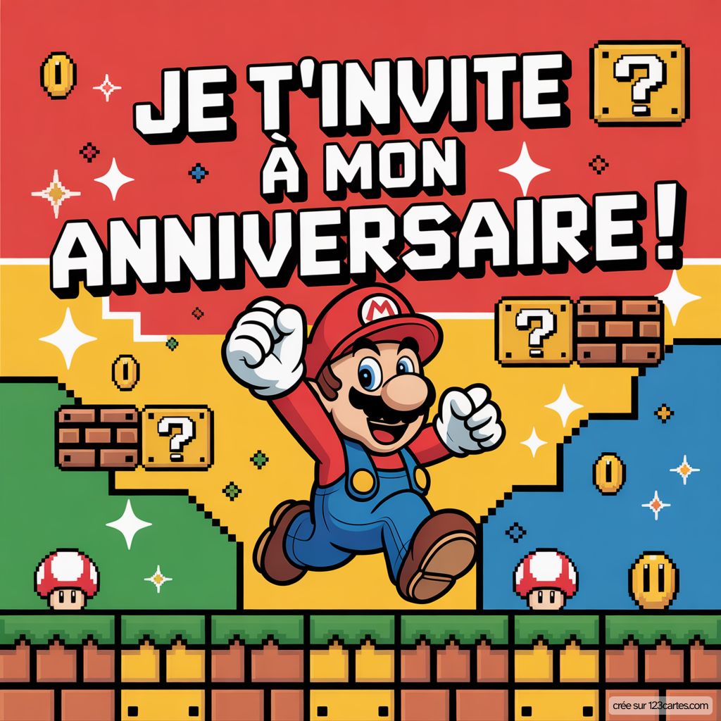 Invitation Anniversaire Mario En Ligne