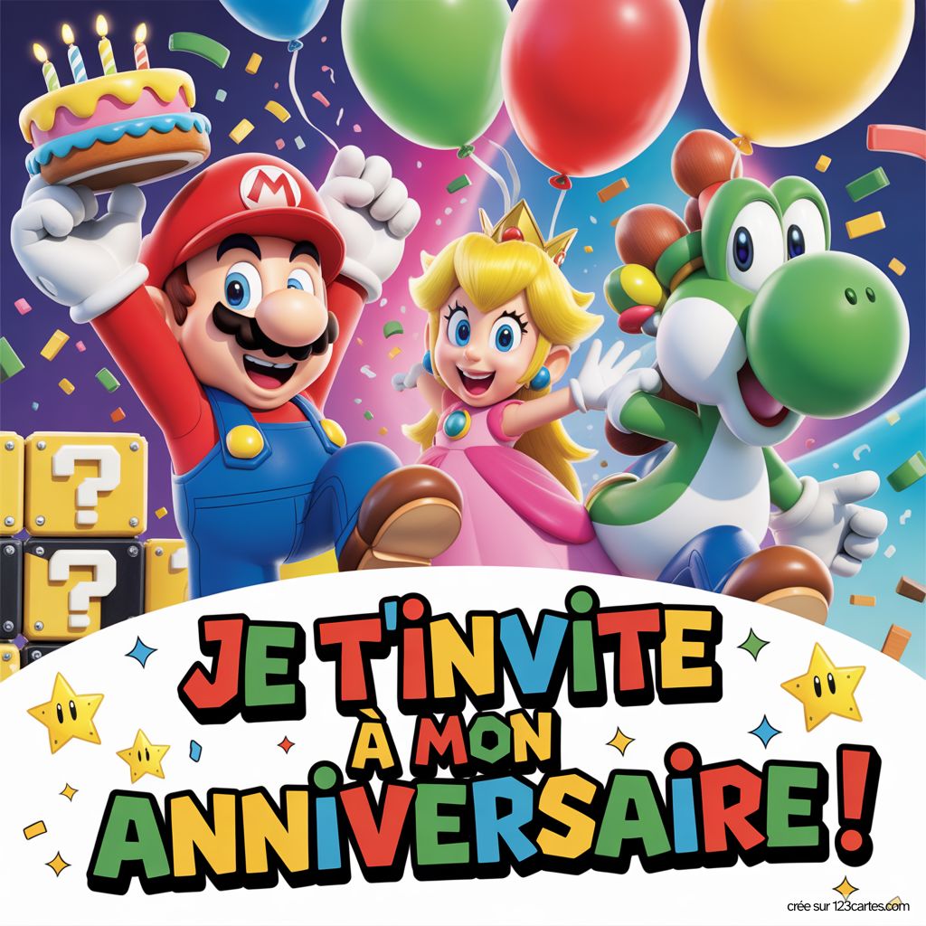 Invitation Anniversaire Mario