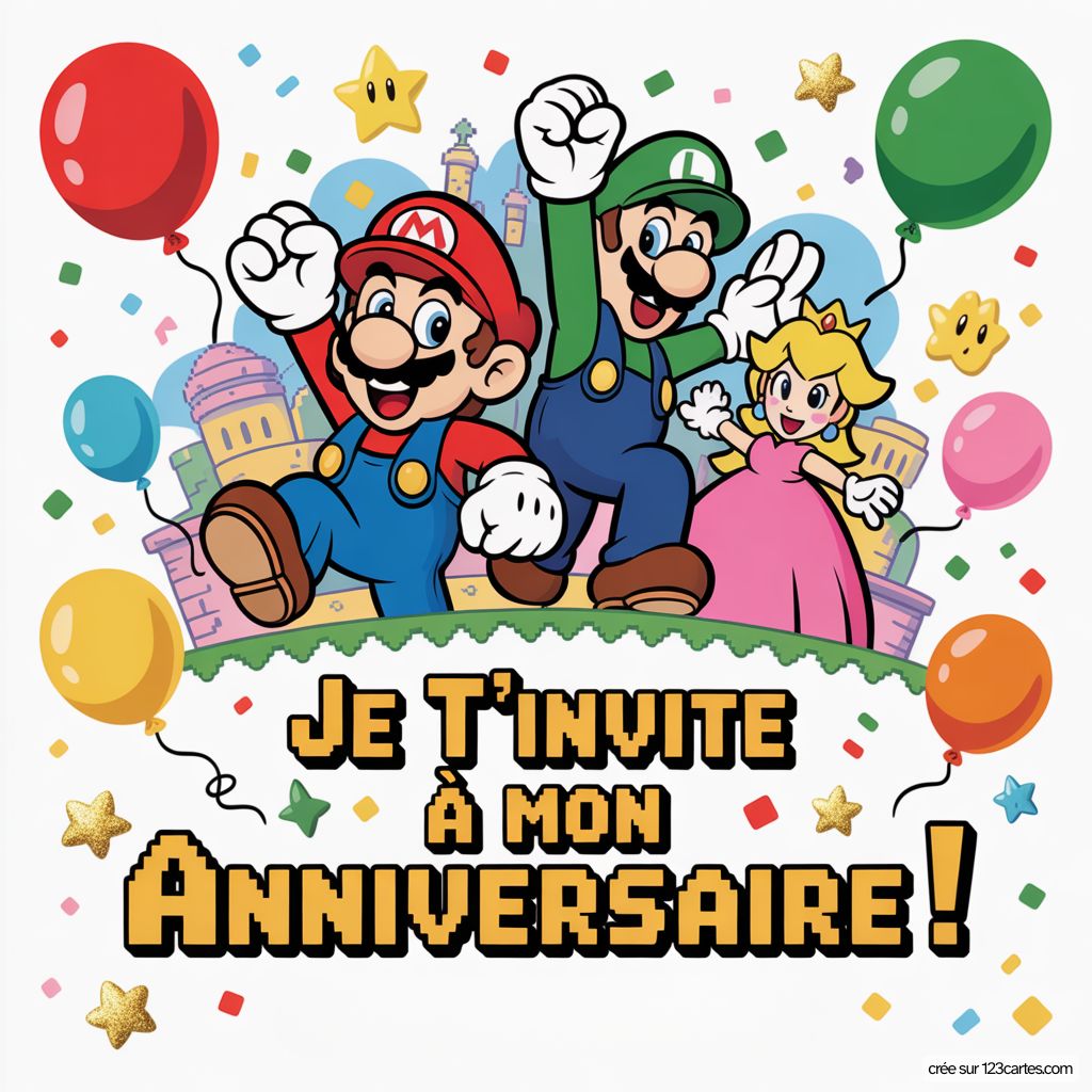 Mario Carte D Invitation