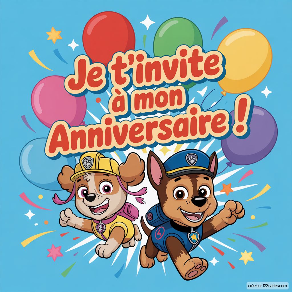 Pat Patrouille Carte D Invitation