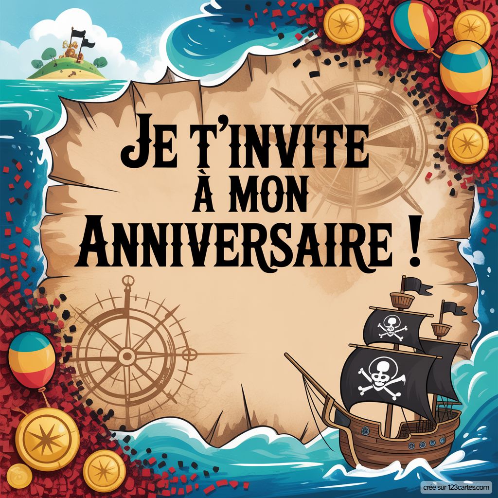 Carte D Invitation Anniversaire Pirate
