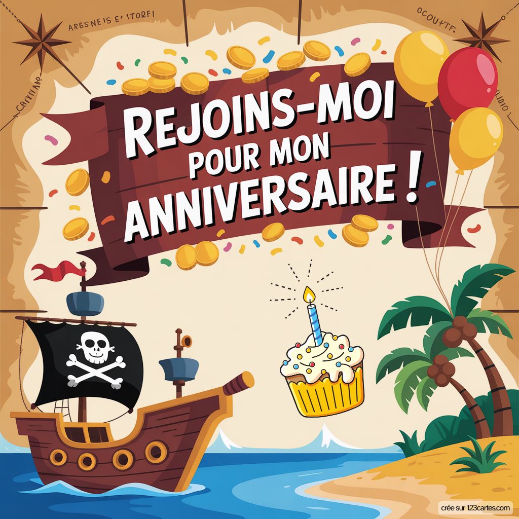 Carte Invitation Anniversaire Pirate Gratuite