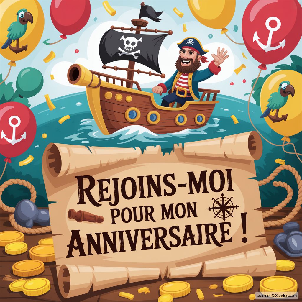 Invitation Anniversaire Pirate En Ligne