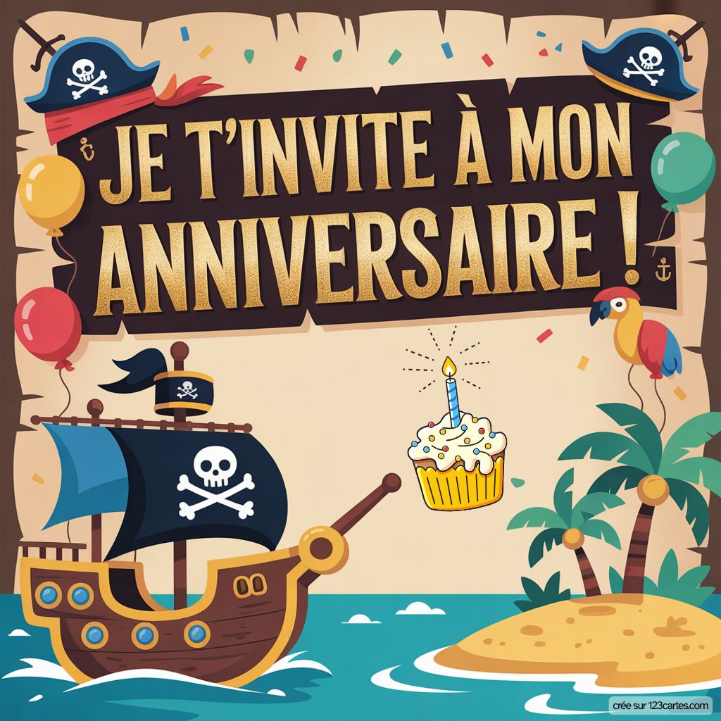 Invitation Anniversaire Pirate Gratuite