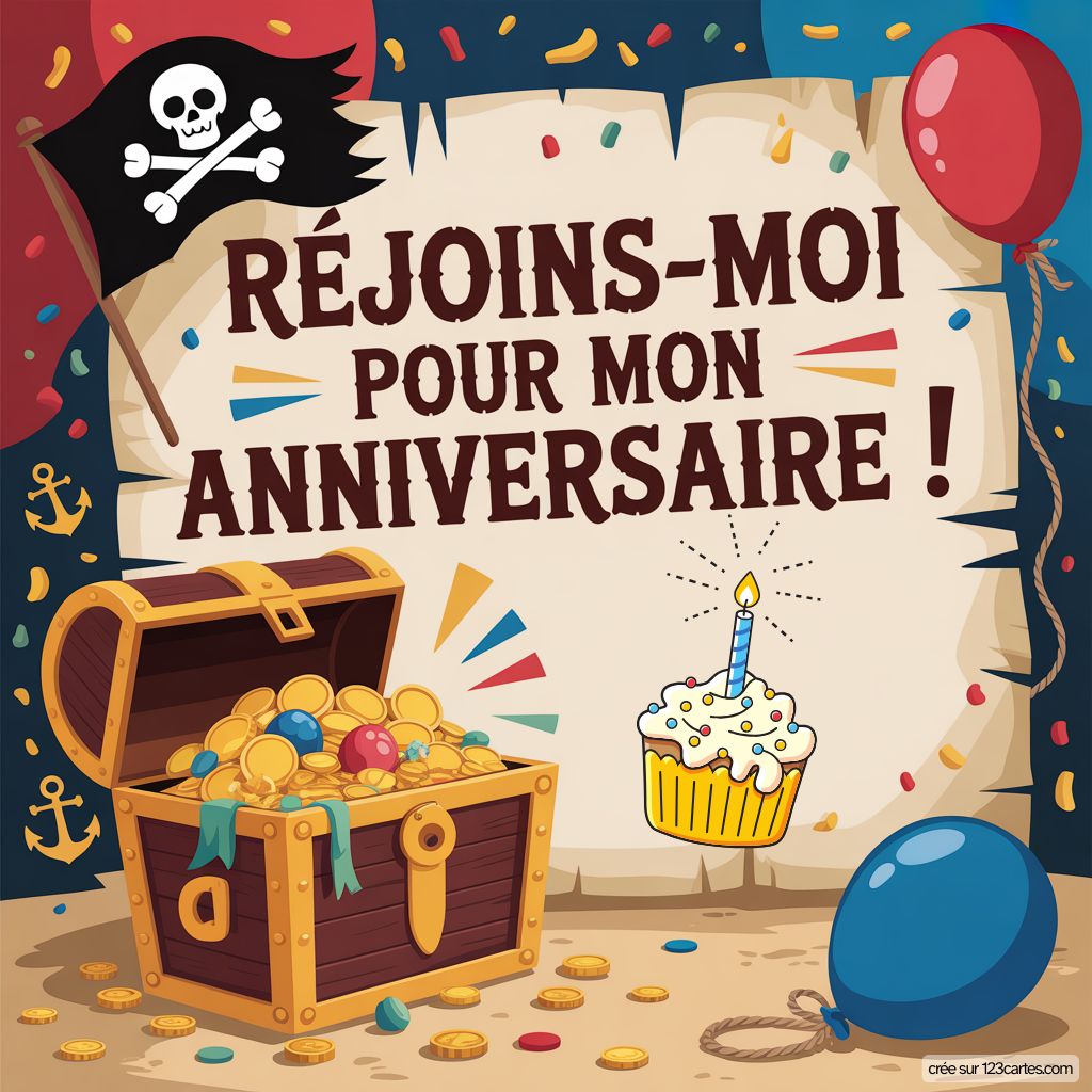 Pirate Carte D Invitation Anniversaire