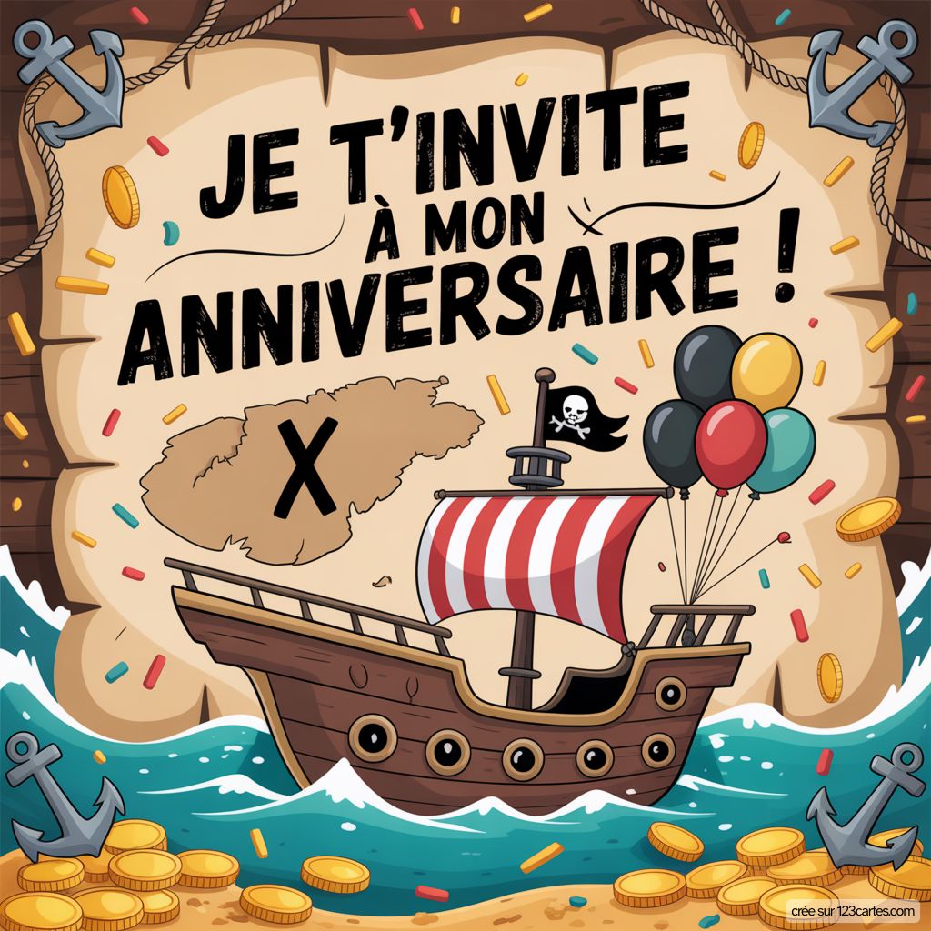 Pirate Invitation Anniversaire