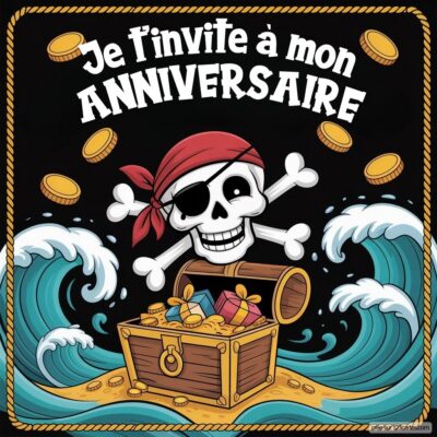 invitations anniversaire virtuelles Pirates
