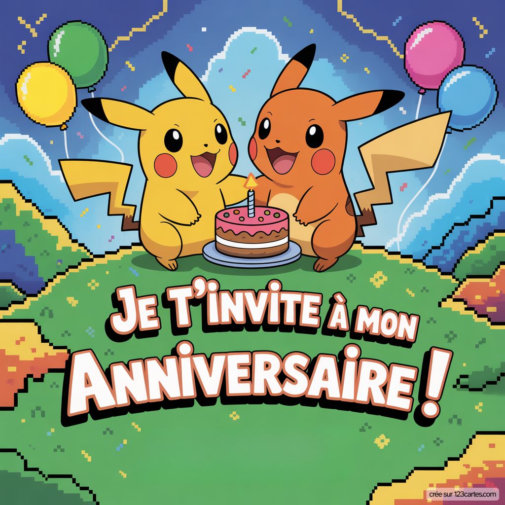 Carte D Invitation Anniversaire Pokemon