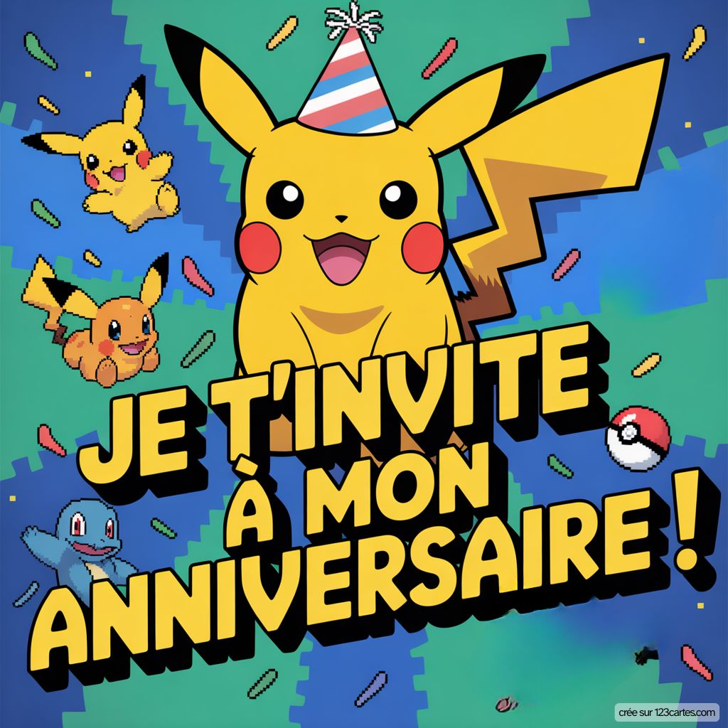 Carte Invitation Anniversaire Pokemon Gratuite