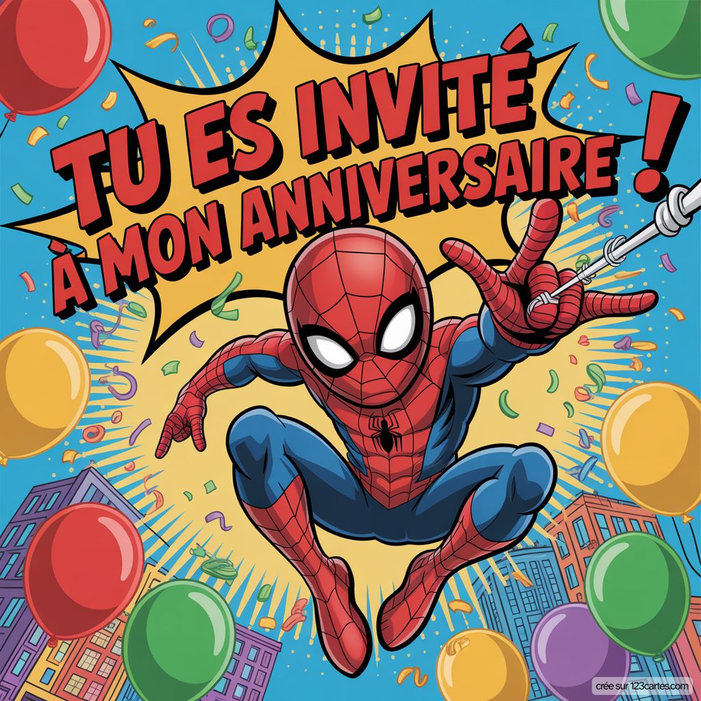 Spiderman Carte D Invitation