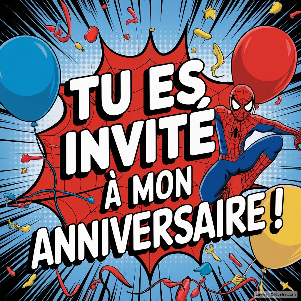 Spiderman Invitation Anniversaire