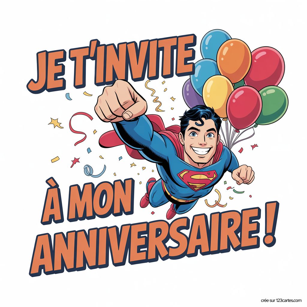 Carte Invitation Anniversaire Superman Gratuite