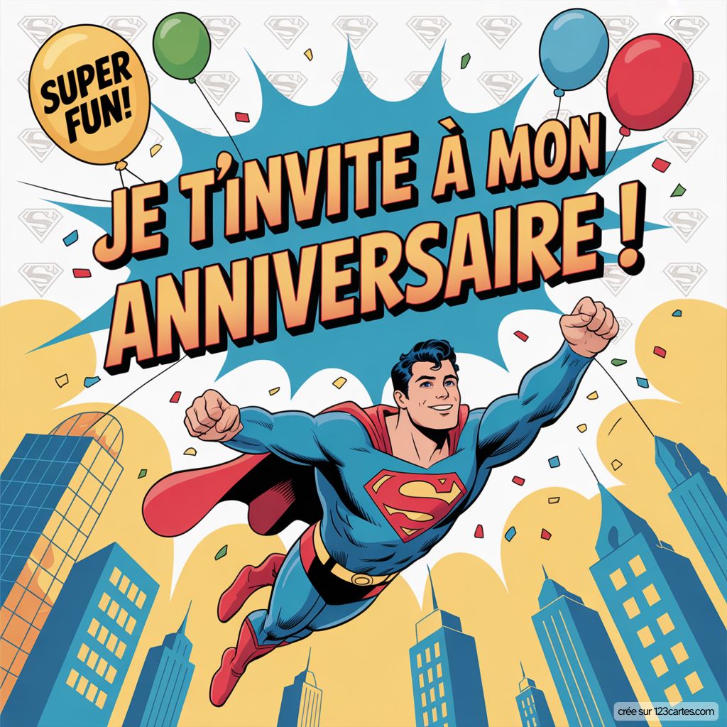 Invitation Anniversaire Virtuelle Superman