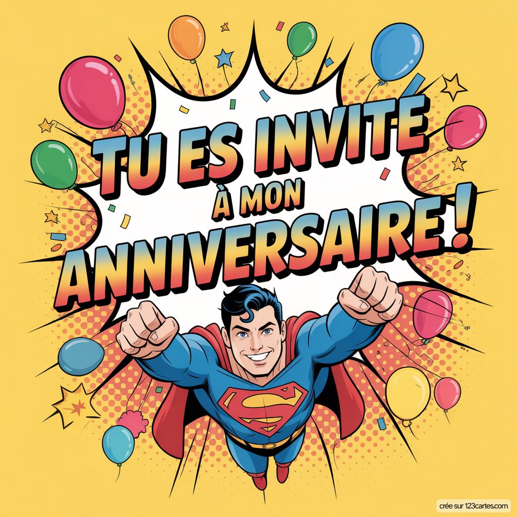 Superman Invitation Virtuelle
