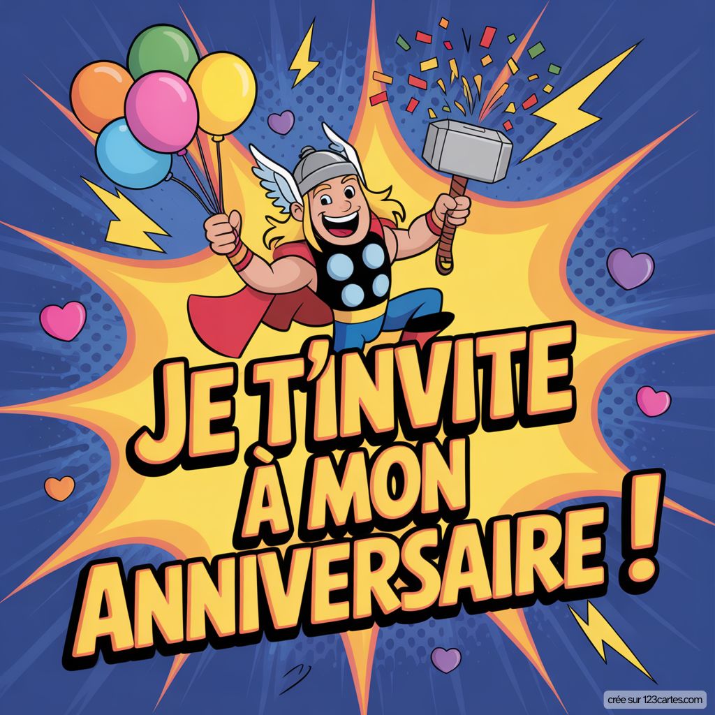 Carte Invitation Anniversaire Thor Gratuite