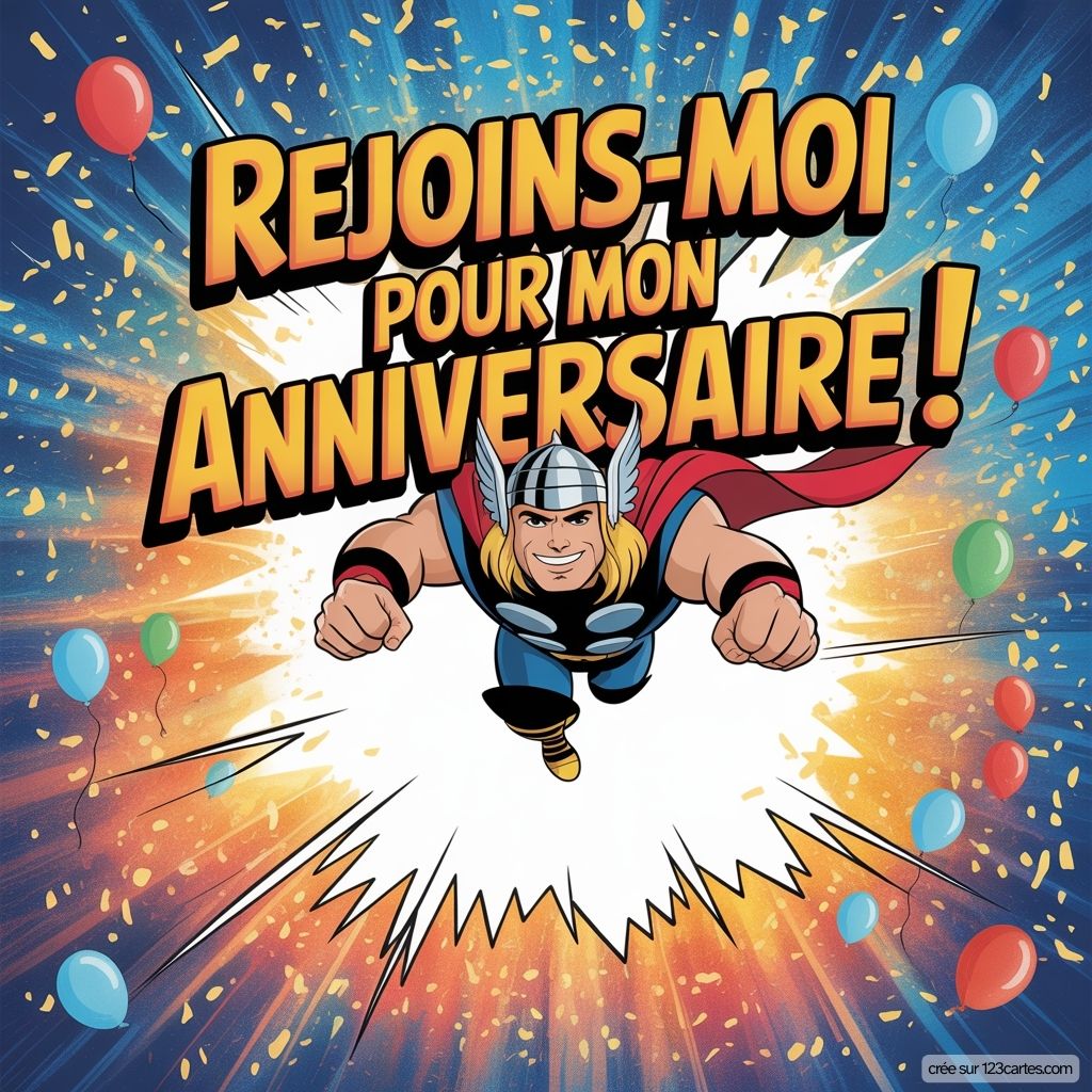 Carte Invitation Anniversaire Thor