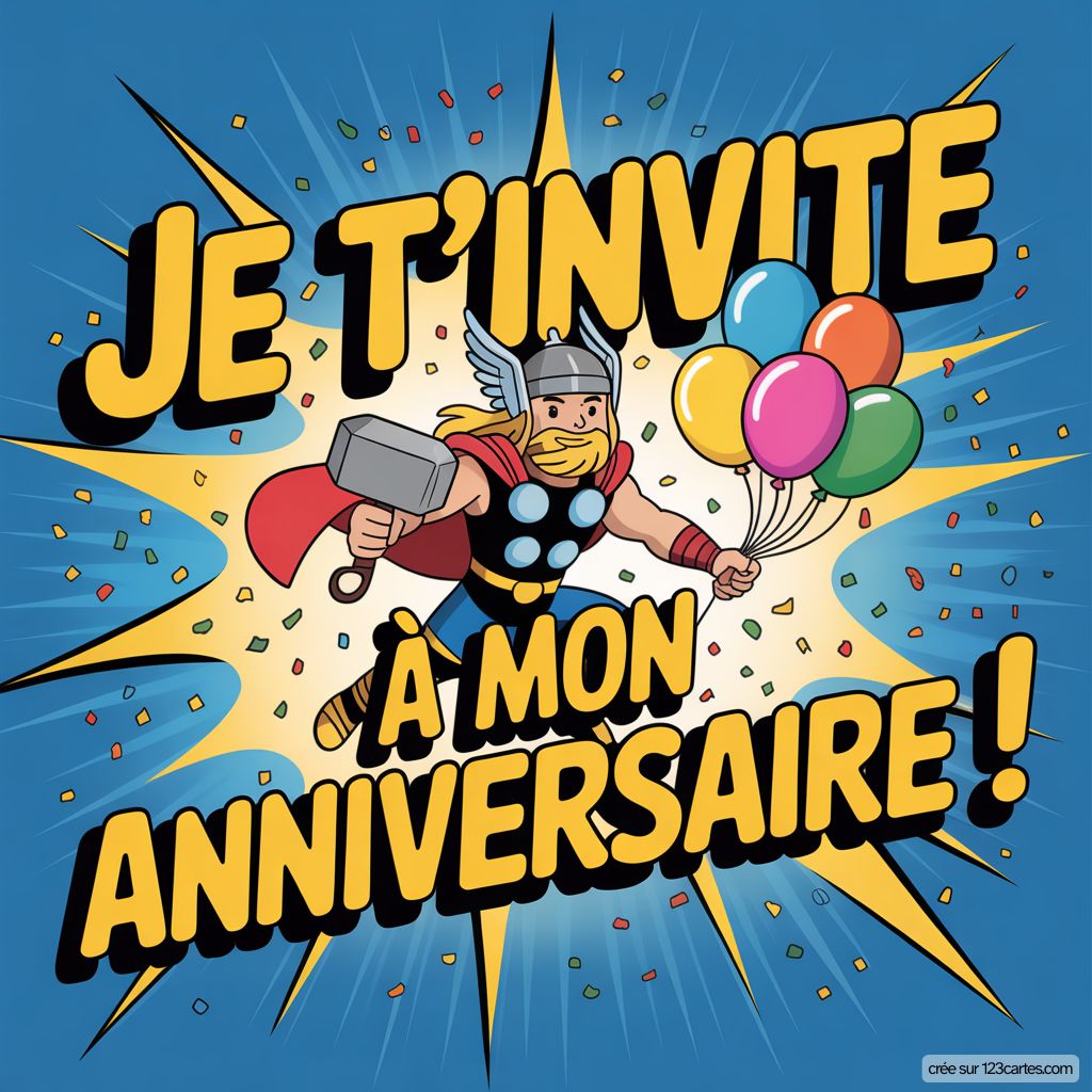 Invitation Anniversaire Thor Gratuite