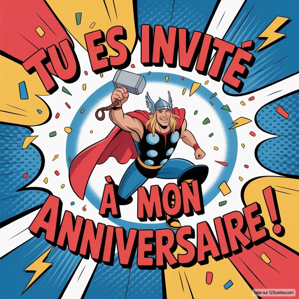 Invitation Anniversaire Virtuelle Thor