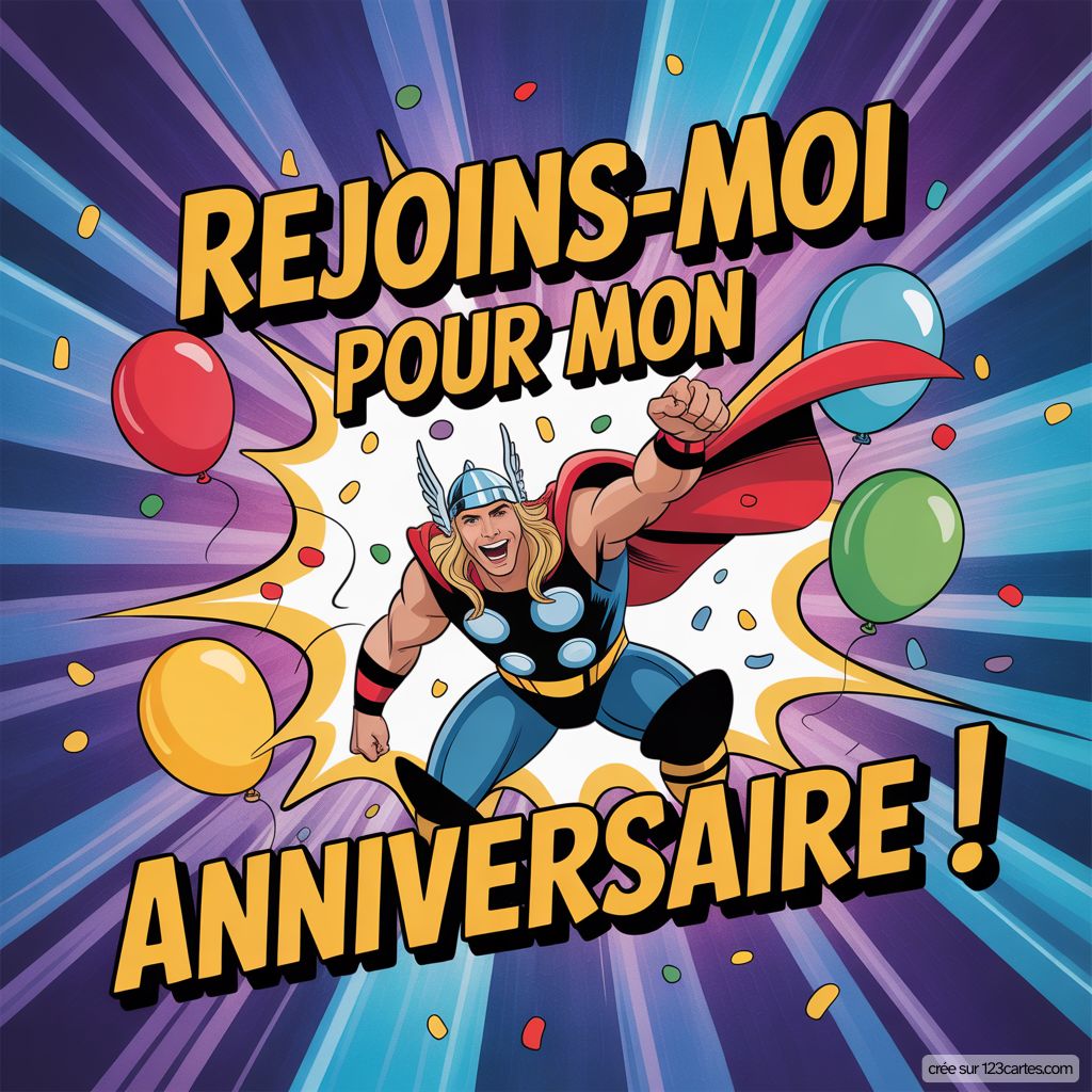 Thor Carte Invitation Anniversaire