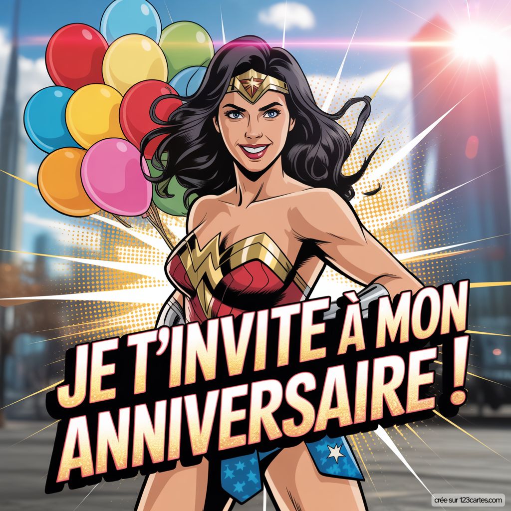 Invitation Wonder Woman Gratuite