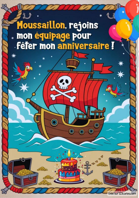 Invitation Anniversaire Pirate