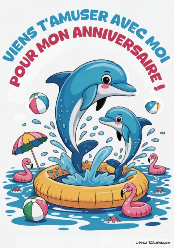 Invitation Anniversaire Piscine Francais
