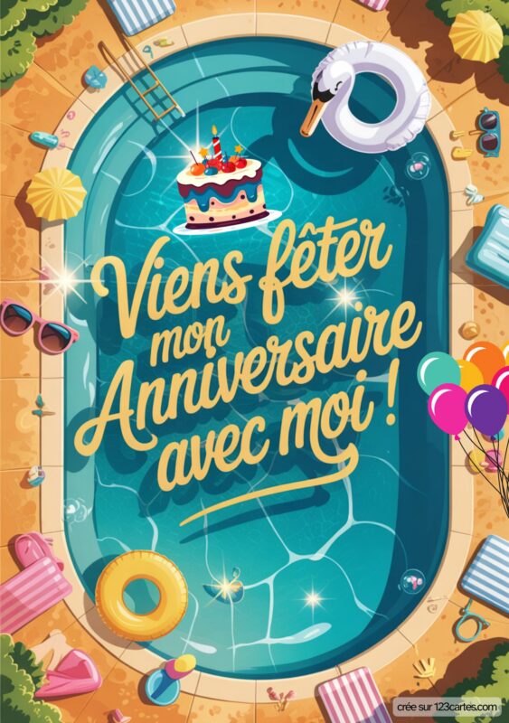Invitation Anniversaire Piscine Gratuite