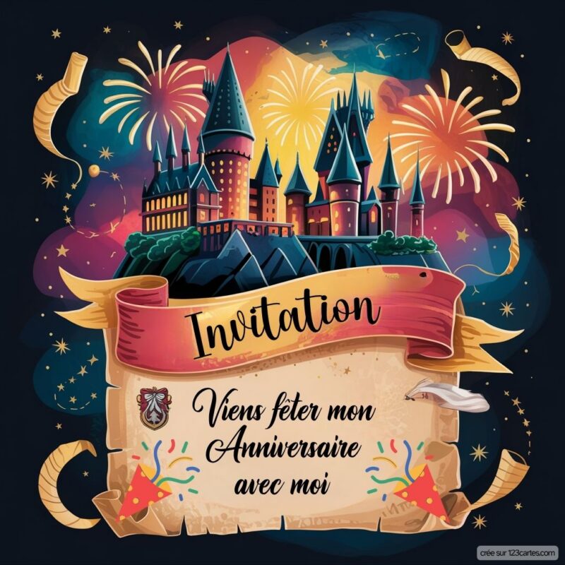 Invitation Anniversaire Poudlard