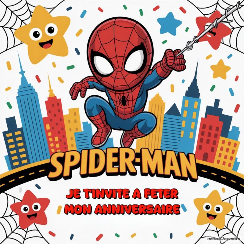 Invitation Anniversaire Spiderman
