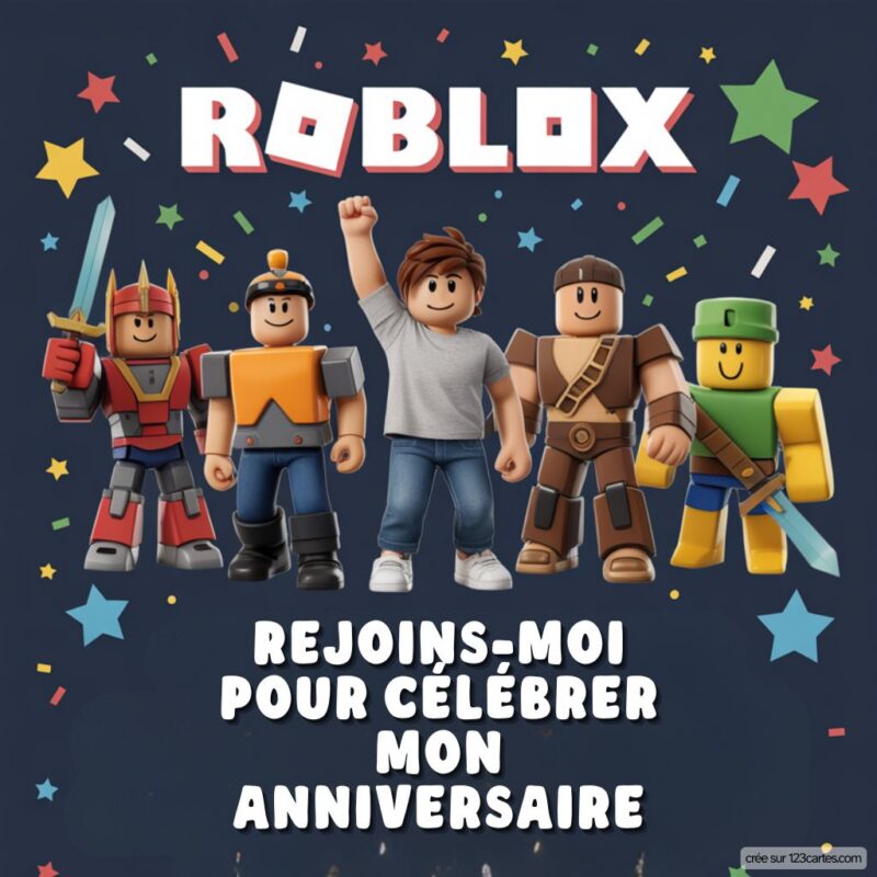 Invitation Anniversaire Theme Roblox