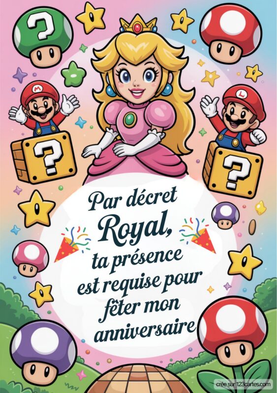 Princesse Peach Anniversaire Fille Theme Mario