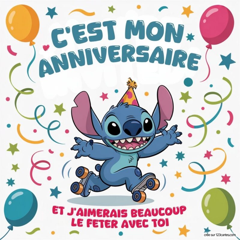 Stitch Invitation D Anniversaire