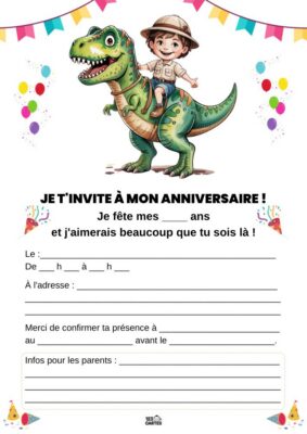 invitation anniversaire safari à imprimer