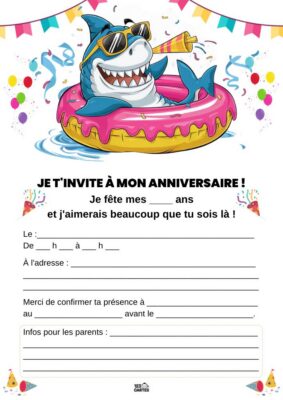 invitation anniversaire piscine pour garçons
