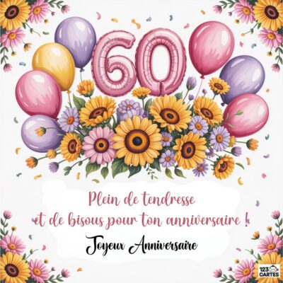 Carte joyeux anniversaire 60 ans