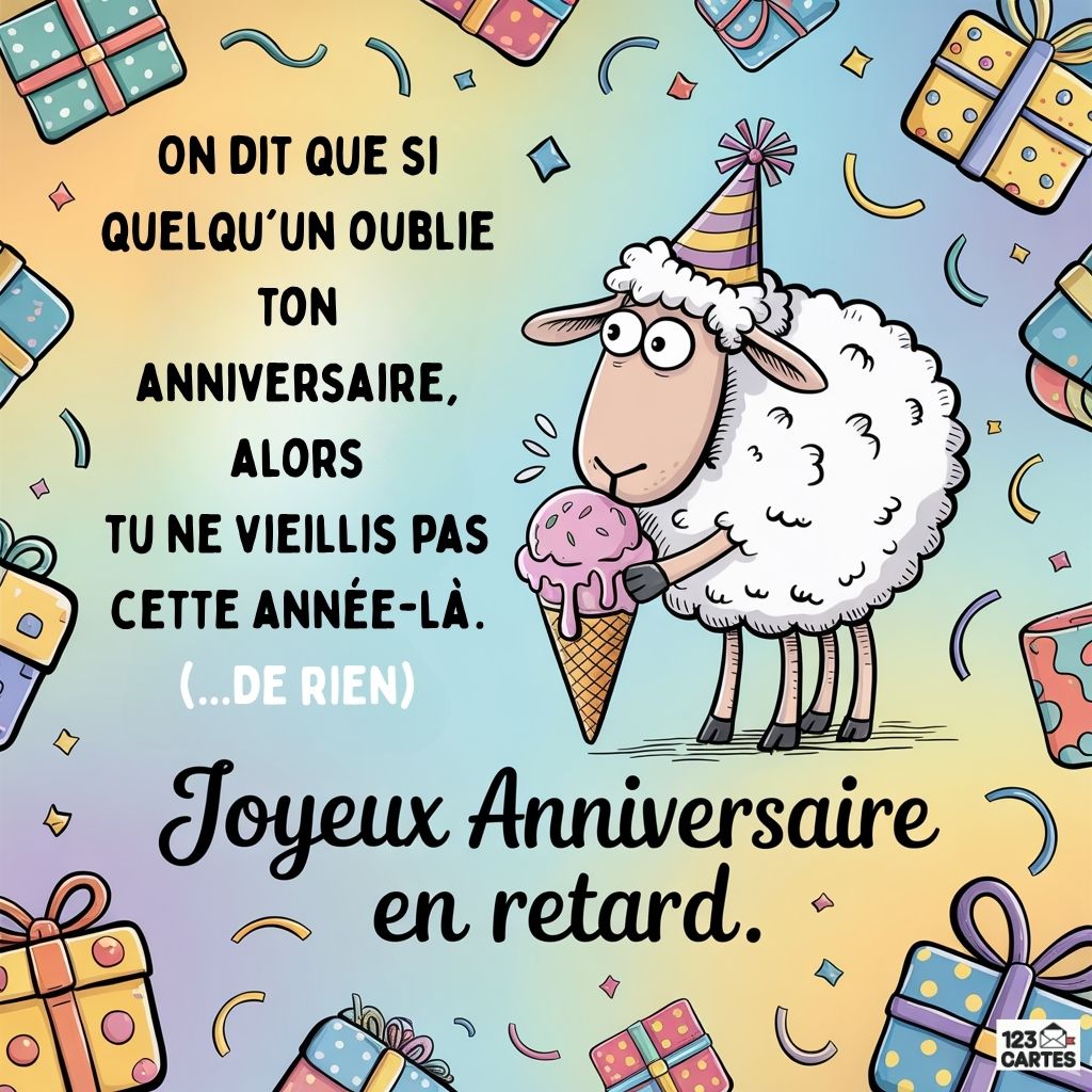 Carte D Anniversaire Retard