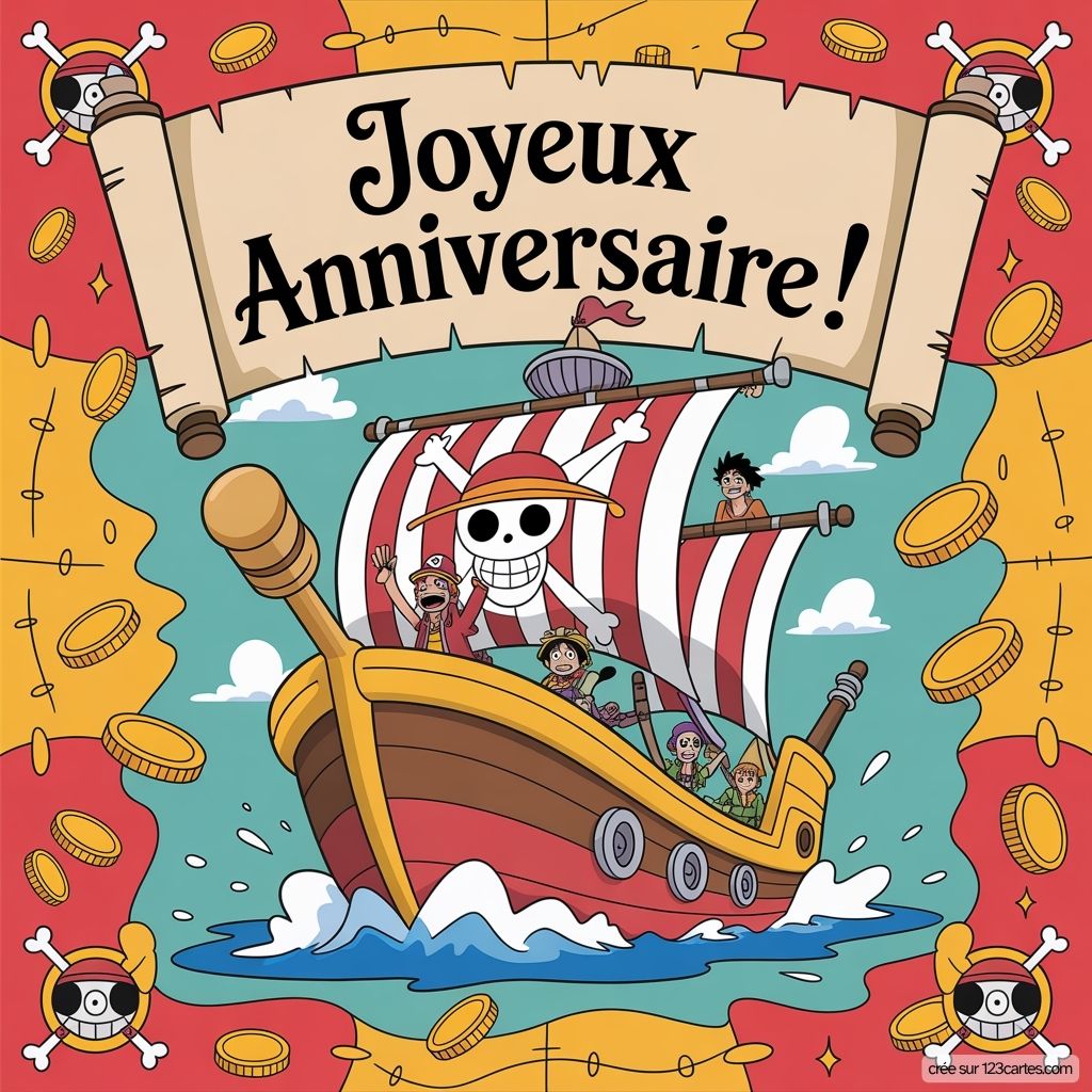 Carte Anniversaire Garcon Pirates