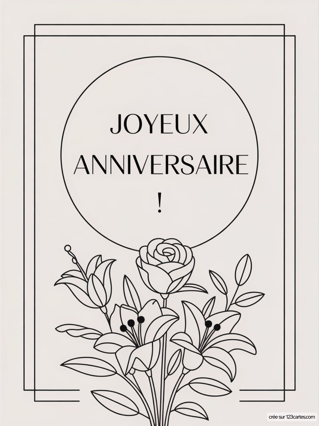 Carte Anniversaire Femme Bouquet Fleurs 09