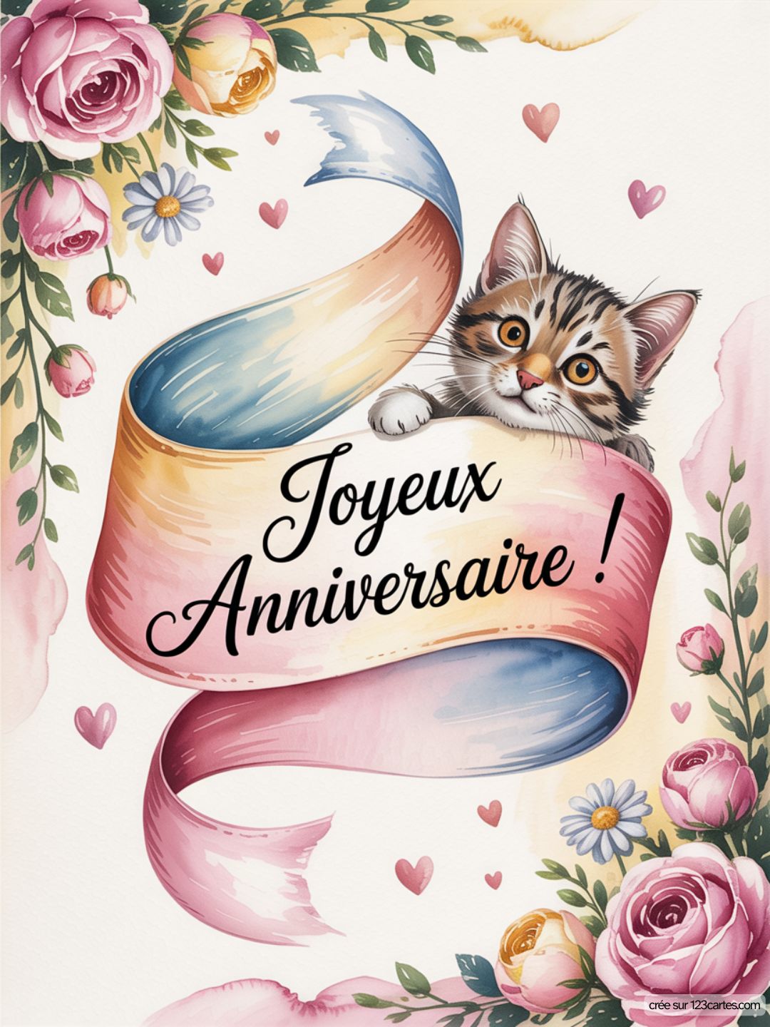 Carte Anniversaire Femme Chat 02